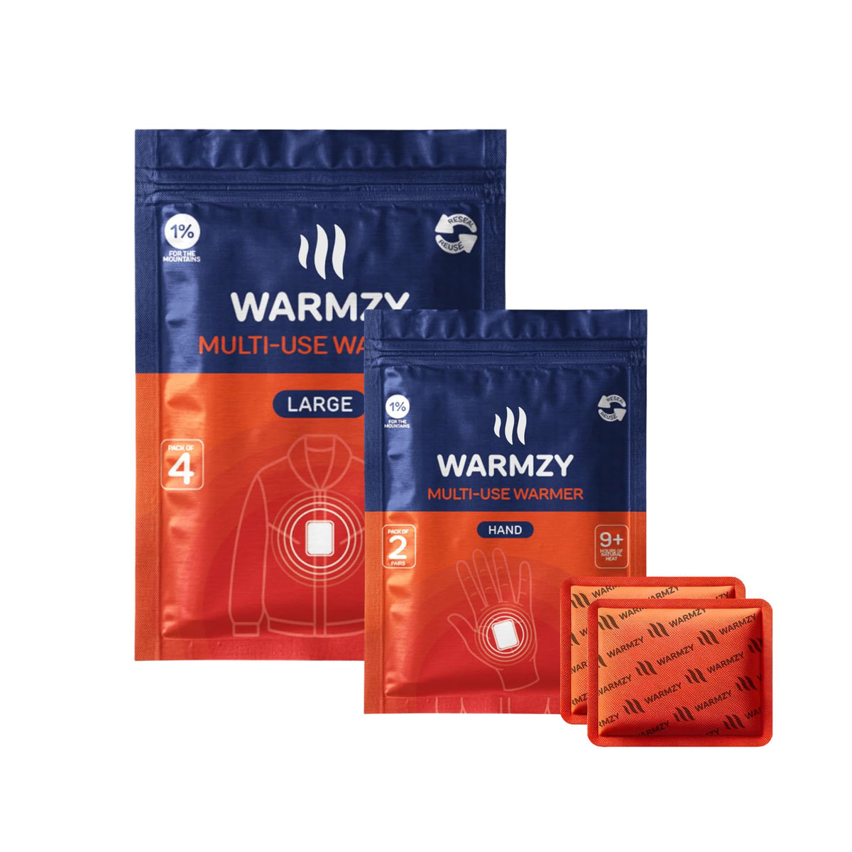 Warmzy Reusable Body & Hand Warmer Heat Pouch (4 PcS Body + 2 Pair Hand) | Warmth Up To 9+ Hours |, SelfHeating Winter Travel