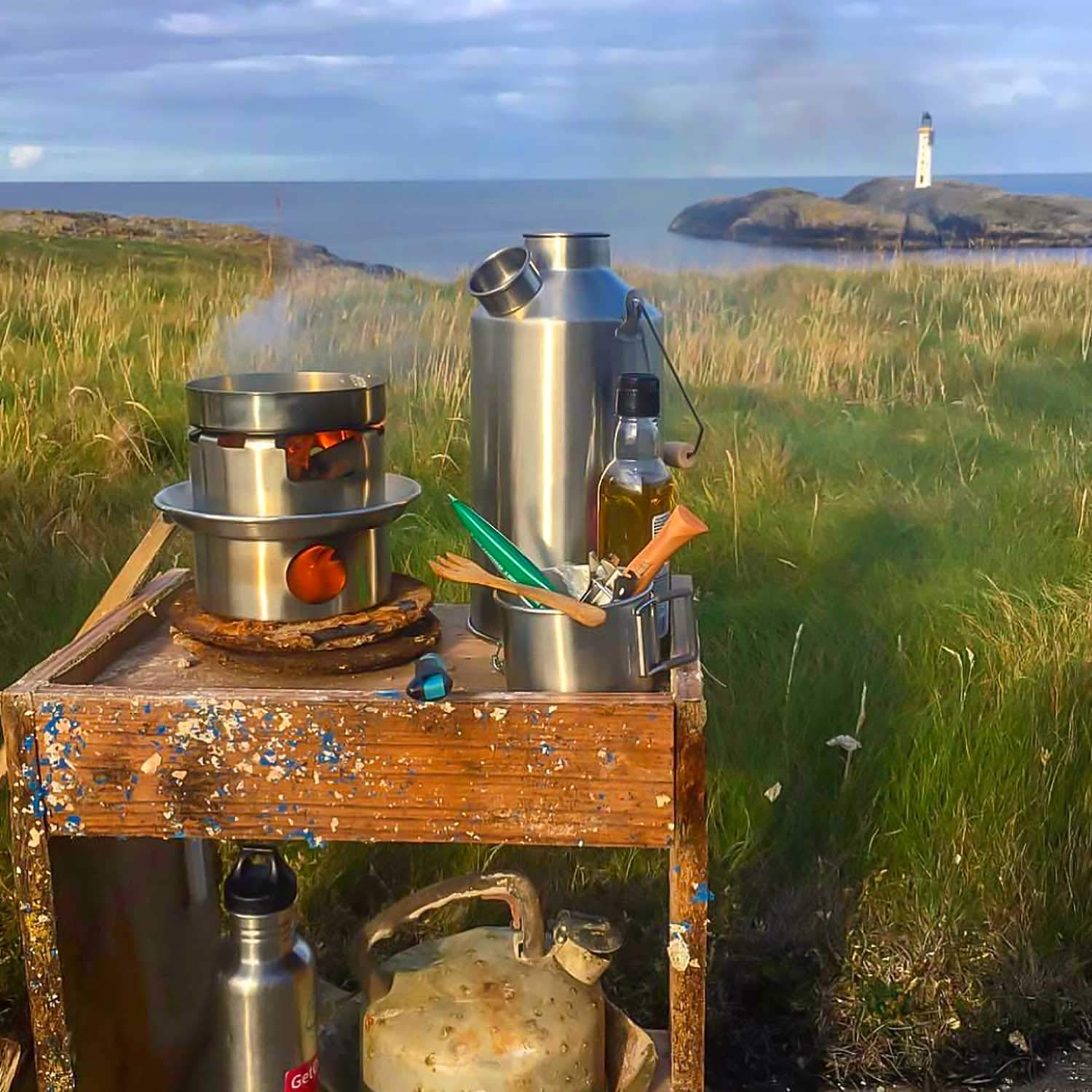 Large Hobo Stove Kelly Kettle Stainless Steel - Fits Only Base Camp And Scout Models. Cook For Hours With Sticks And Twigs. For
