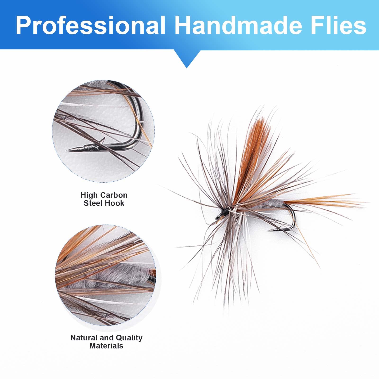 Ansnbo 36 Pcs Fly Fishing Flies Kit, Hand Tied Trout Bass Fly Assortment With Fly Box, Dry Wet Nymph Flies Streamers Fly Fishing
