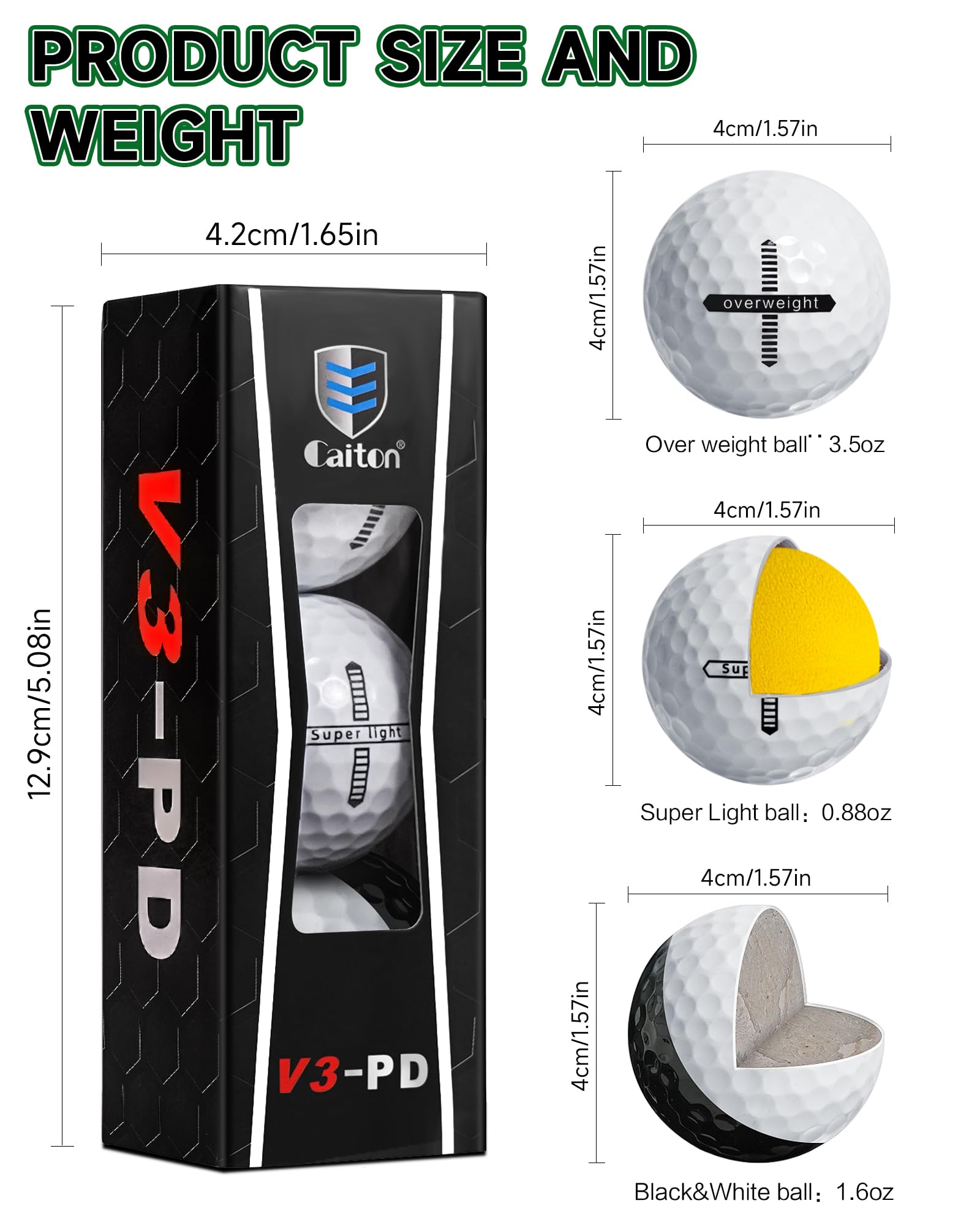 Caiton Putt Practice Balls-Improve The Accuracy Of Putts, Visualization Putting Aid, Golf Putting Score Reduction, Golf Putting