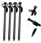 Ium? 10-Pack Tent Stakes, Black / 11.8Inch Heavy Duty Camping Stakes With Oxford Fabric Pouch, Unbreakable And Inflexible Steel