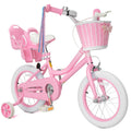 Glaf Girls Bike For Toddlers And Kids Ages 3-6 Years Old 12-16 Inch Girls Bike With Training Wheels & Basket & Doll Seat Kids Bi