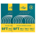 Sf 2 * 6Pcs Pre Tied Loop Fly Tapered Leader Nylon Fly Fishing Trout Leader Line 9Ft-4X(4) 5X(4) 6X(4)