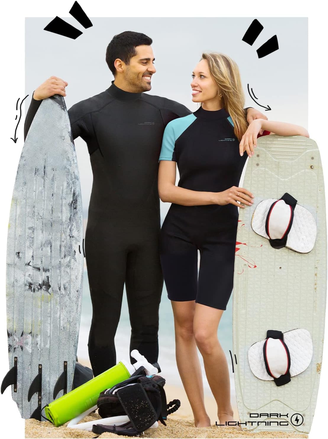 Wetsuits For Men And Women, 2Mm Mens Short Wet Suit Diving Surfing Snorkeling Kayaking Water Sports (Men 'S Shorty-Black-2/2Mm,