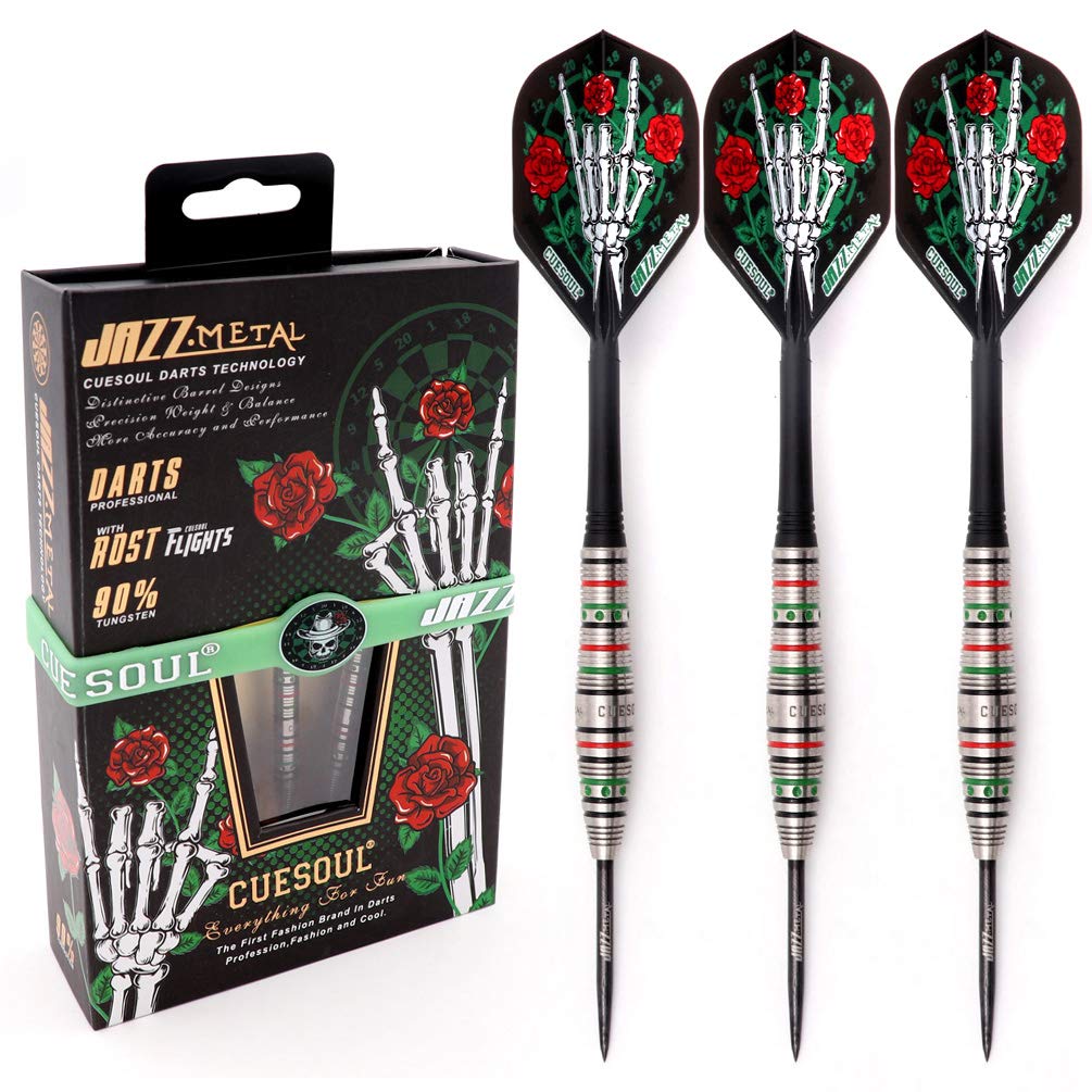 Cuesoul Jazz-Metal 21 90% Tungsten Steel Tip Dart Set With Integrated Dart Flights