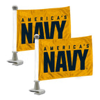 Fanmats 61855 U.S. Navy Ambassador Car Flags - 2 Pack Mini Auto Flags, 4In X 6In, Perfect For Hood Or Trunk