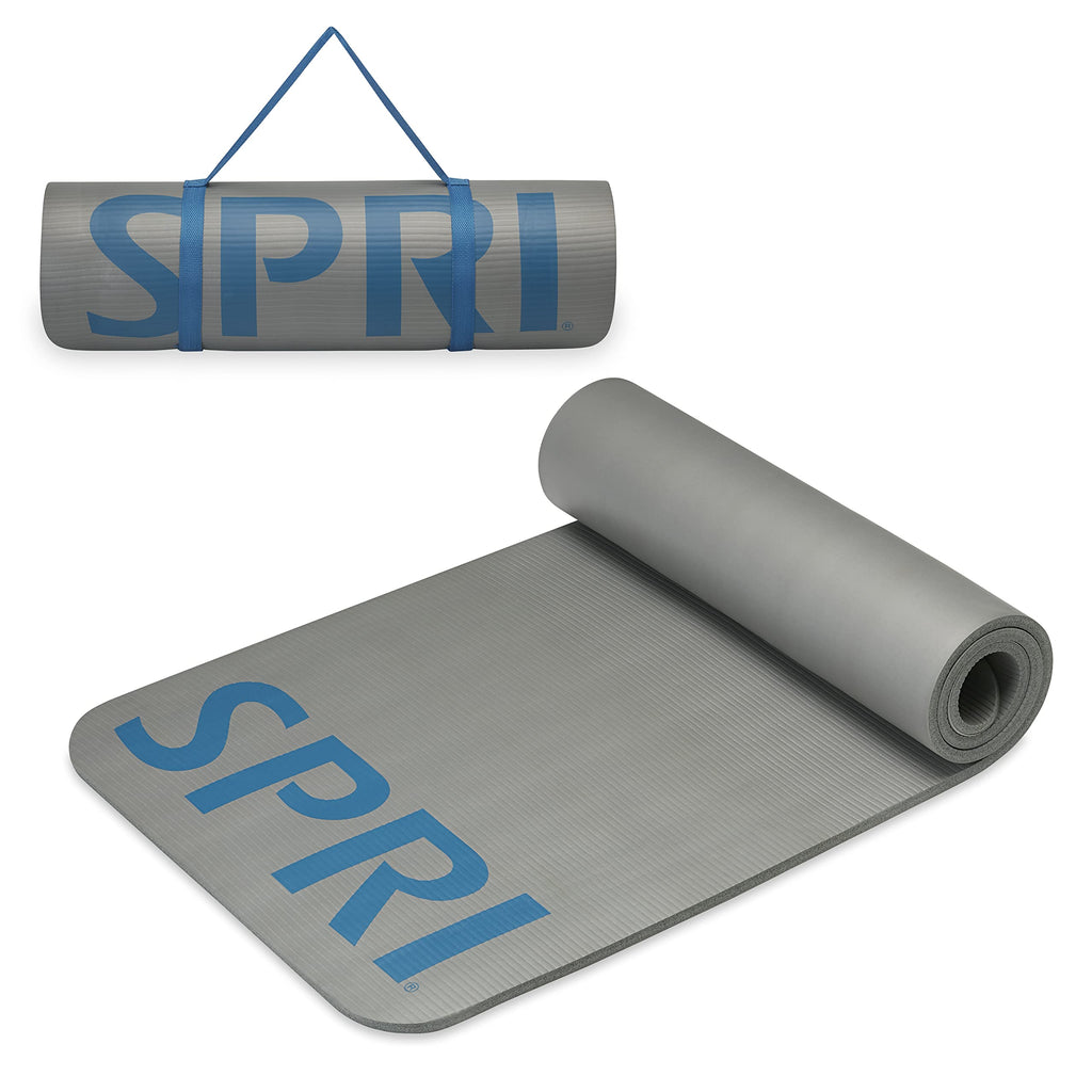 Spri 12Mm Pro Fitness Matt - Thick Exercise Mat For Floor Workouts, Sit-Ups, Push-Ups, Stretching, Toning, And General Fitness -