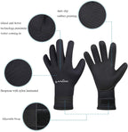 Omgear Neoprene Gloves Diving Wetsuit Gloves 3Mm Glued Anti-Slip Flexible Thermal With Adjustable Waist Strap For Snorkeling Scu