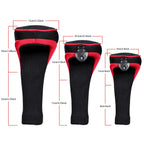 Longchao Red/Black Golf Head Covers Driver 1 3 4 5 7 X Fairway Woods Headcovers Long Neck Neoprene Protective Covers With Interc