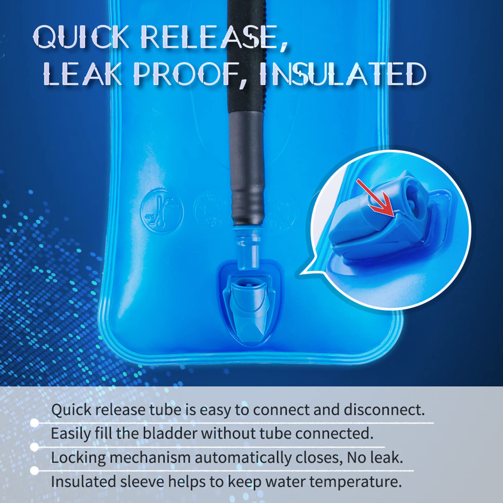 Hydration Bladder, 3L Water Bladder Leak Proof Bpa Free Water Reservoir Replacement For Backpack 3 Liter Hydration Bladder Pack