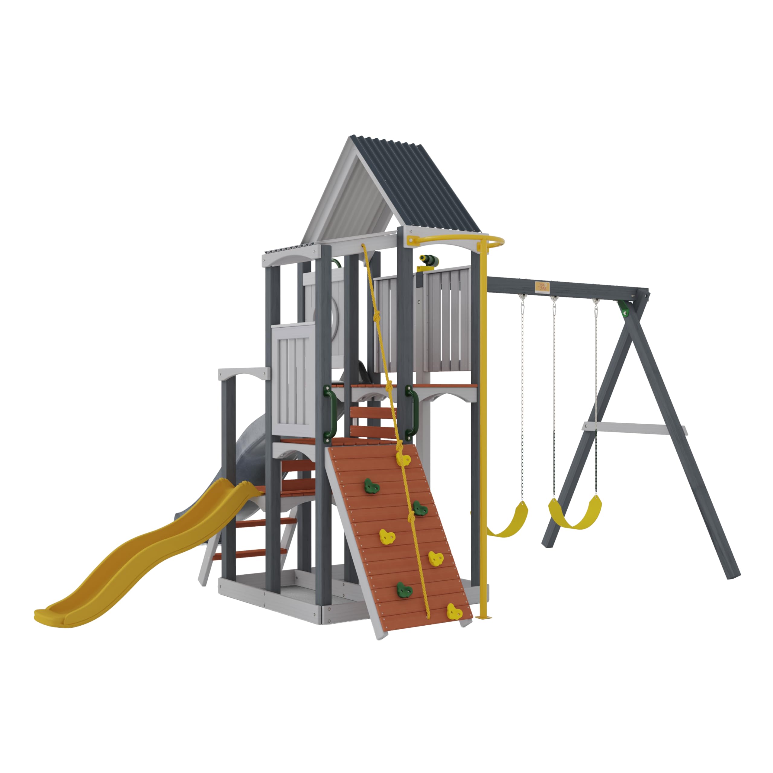 Jack & June Haven Cedar Playset with Swings, Slides, and Accessories