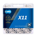 KMC X11 11 Speed Chain (Packaging May Vary), Silver/Black, 118 Link