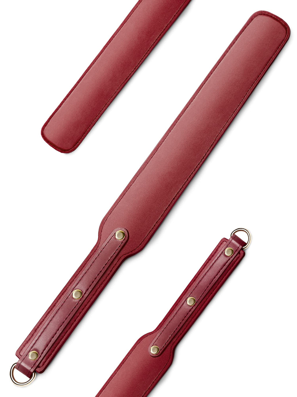 Ueemph 18 Inch Riding Crop,Red Leather Paddle,Super Durable Rug Paddles,Equestrian Crops(Red)