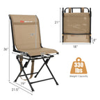 Goplus Hunting Chair, 360 Swivel Hunting Blind Chair With Carrying Strap, 330Lbs Capacity, Folding Silent Deer Hunting Chair, Po