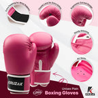 Kruzak Plain Focus Mitts And Boxing Gloves Set For Kickboxing And Muay Thai Mma Training - Fitness Kit With Punching Pads For Ma