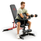 Marcy Adjustable Weight Bench for Home Gym, Heavy-Duty Workout Bench Press with 7-Position Backrest, Incline Decline Flat, Preac