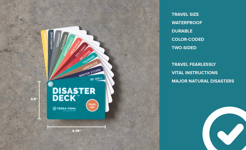 Disaster Deck - Kit Ready Emergency Survival Cards, Guide, Emergency Preparedness, Instructions For Disasters, Earthquake, Wildf
