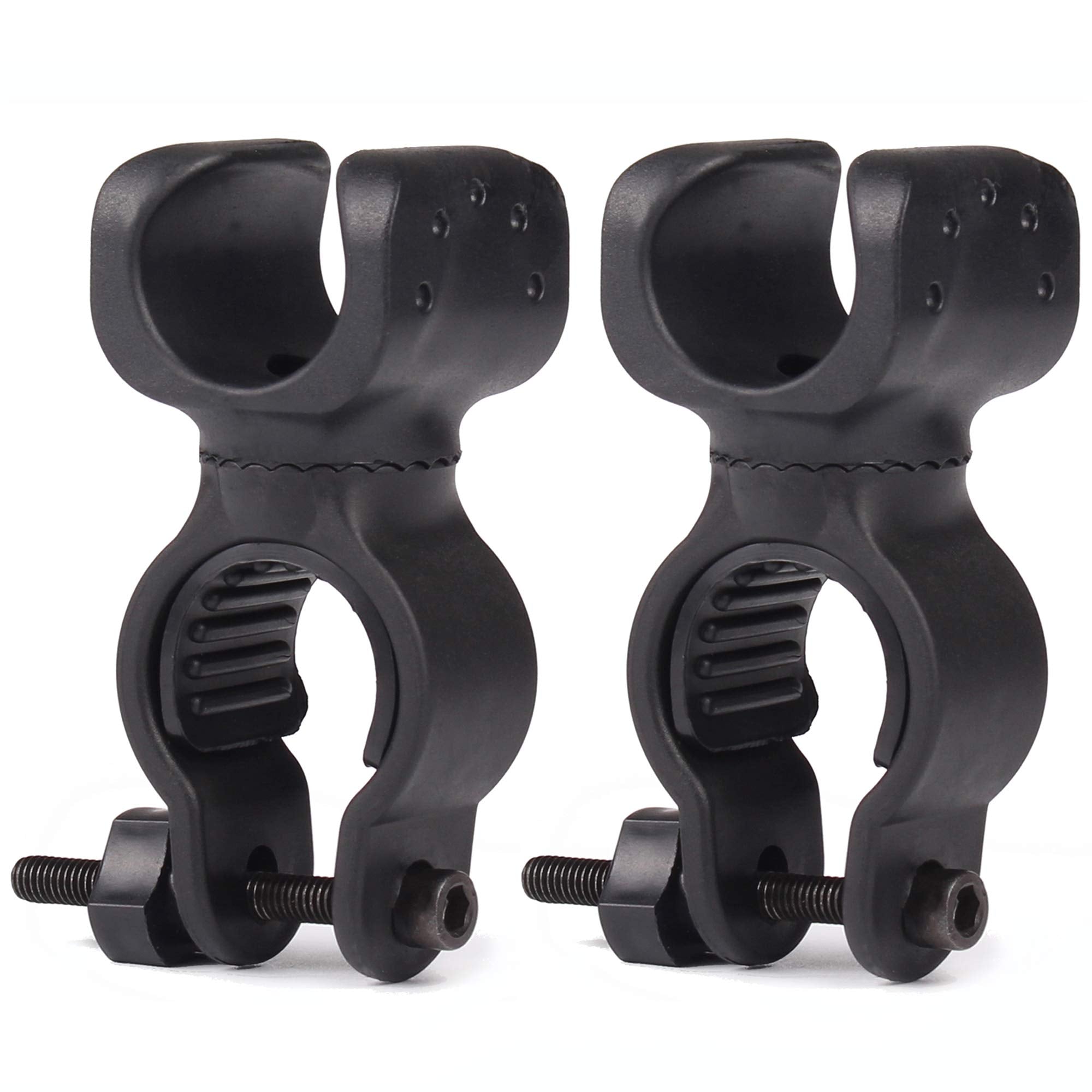 Bike Flashlight Mount [2 Pack] Handlebar Light Holder Mount Bicycle Mounting Bracket Flashlight Holder Torch Clip 360 Rotation B
