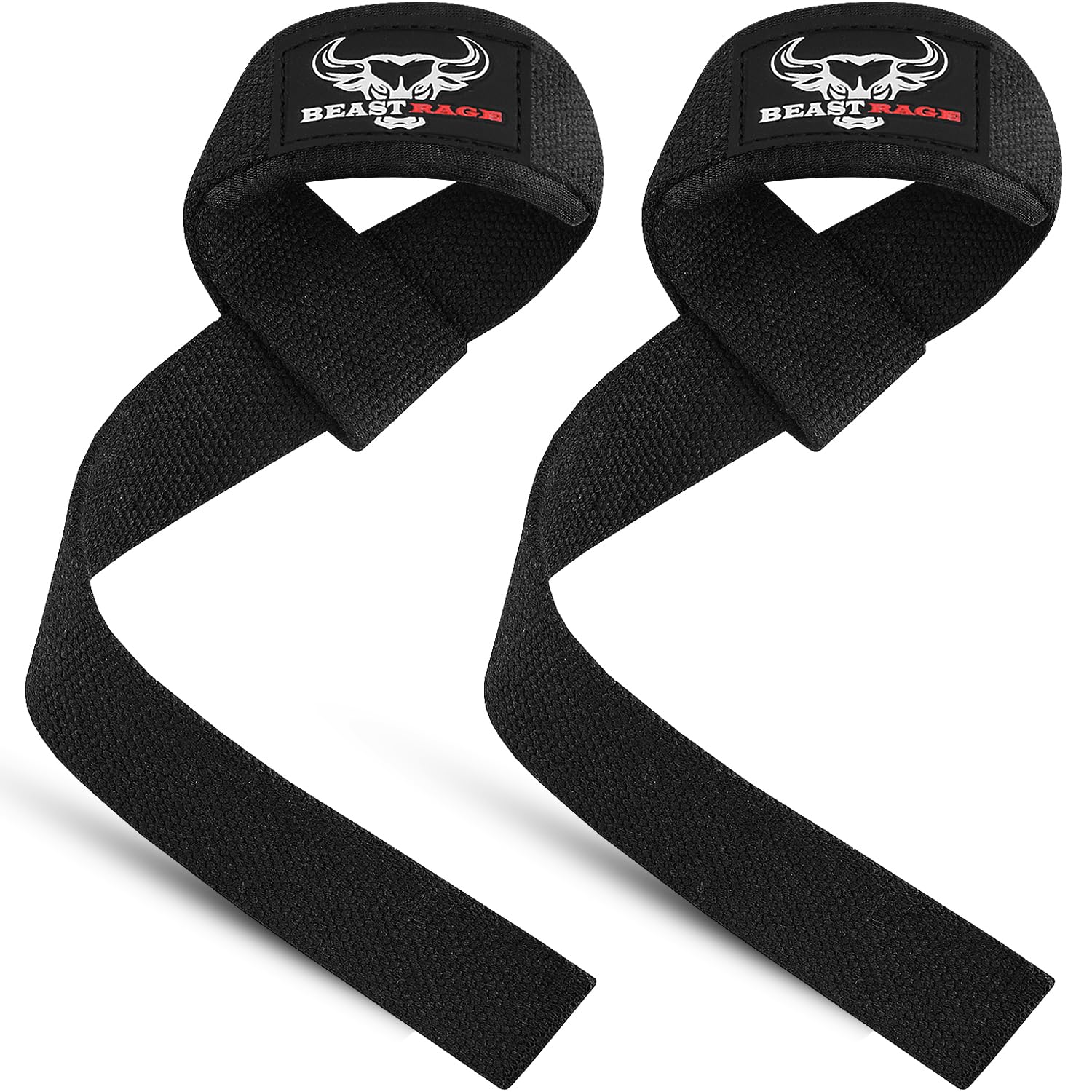 Beast Rage Lifting Straps For Weightlifting, Weight Lifting Straps Gym Power Workouts Lifting Wrist Straps Padded Cotton Men Wom