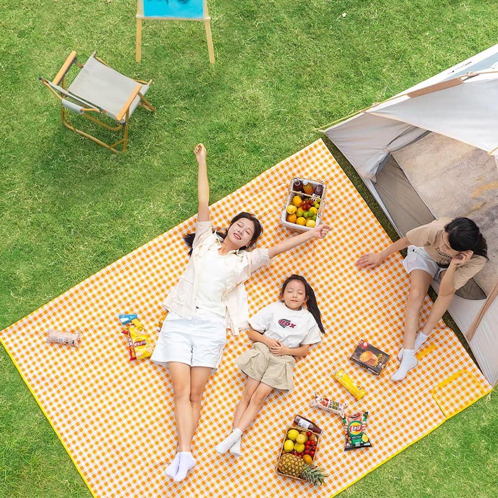 Extra Large Picnic Blanket Beach Blankets, 80''X60'' Picnic Mat Waterproof Sand Proof Foldable Portable For Outdoor Camping Hiki
