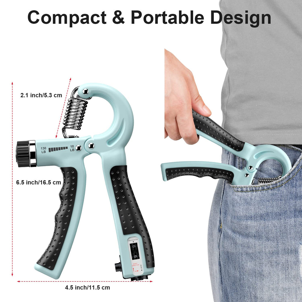 Kdg Hand Grip Strengthener 2 Pack Adjustable Resistance 10-130 Lbs Forearm Exerciser