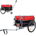 Aluminum Bike Cargo Trailer - 20  Wheel Folding Bicycle Trailer with Removable Oxford Fabric Cover, Safe Hitch System for Bike, 