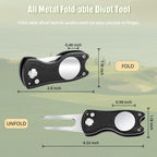 Mile High Life 2 Pack Golf Divot Repair Tool W Magnetic Golf Ball Marker | All Metal Foldable Divot Tool W Pop-Up Button | Golf