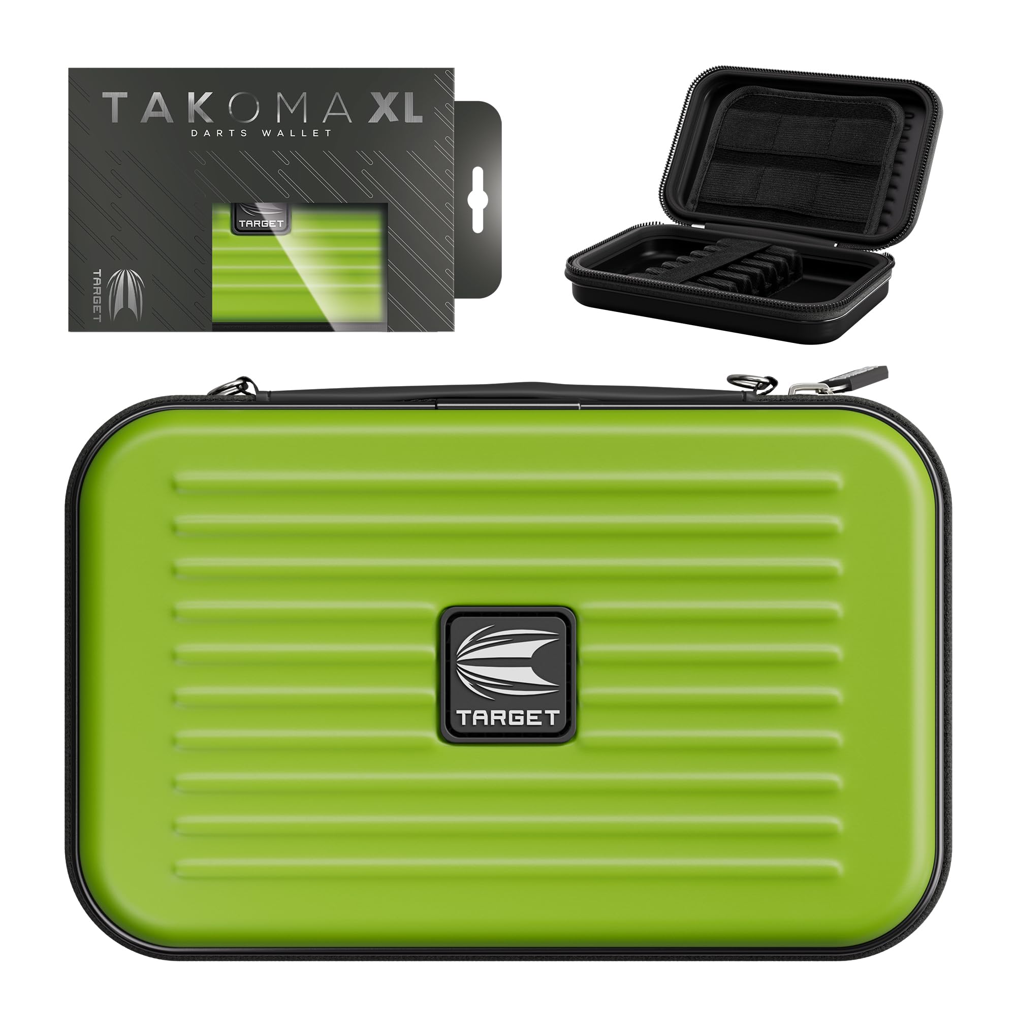 Target Darts Takoma XL Darts Wallet Case, Green - Holds 6 Darts, Protective EVA Holder with Double Zip Lock Pouches - Profession
