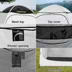 EighteenTek Shower Tent Changing Room 2 Rooms Outdoor Pop Up Camping Portable Privacy Dressing Shelter 83x43x80H