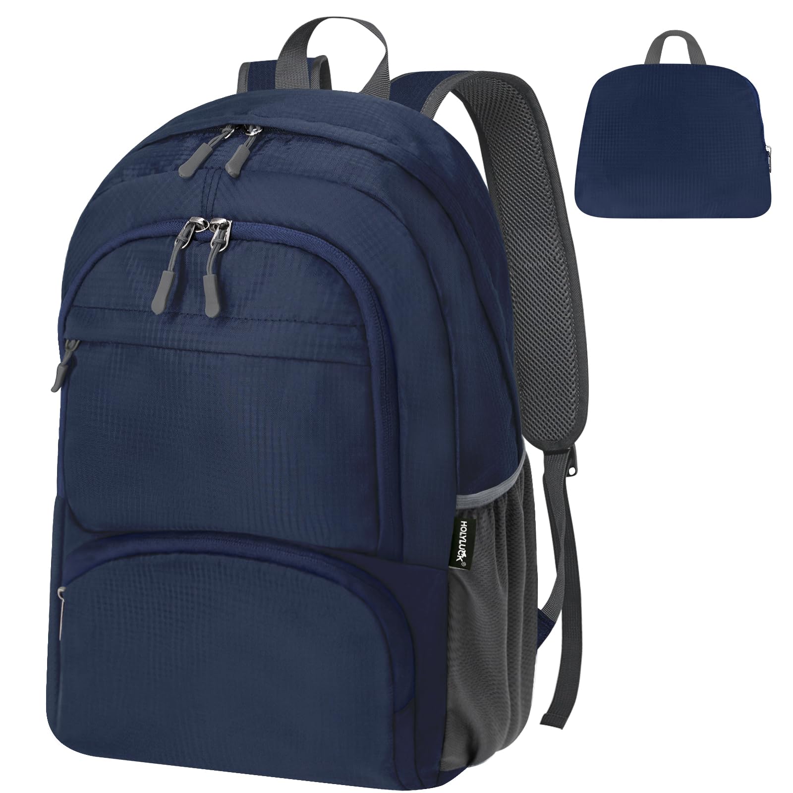 HOLYLUCK 20L lightweight packable Hiking Daypack Foldable Backpack for Men Women Small Travel Outdoor Foldable Shoulder Bag-dark