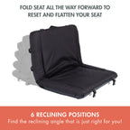 PICNIC TIME Ventura XL Portable Reclining Stadium Seat with Back Support, Folding Bleacher Chairs with Back and Cushion, Thick P