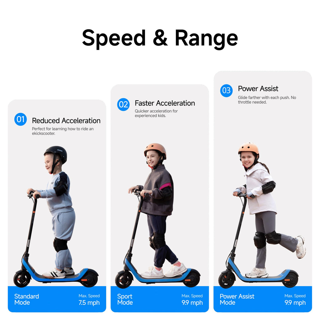 Segway Ninebot eKickScooter C2 Lite, w/8.7 mi Max Operating Range & 9.9 mph Max Speed, Electric Scooter for Kids Ages 6-10, Up t