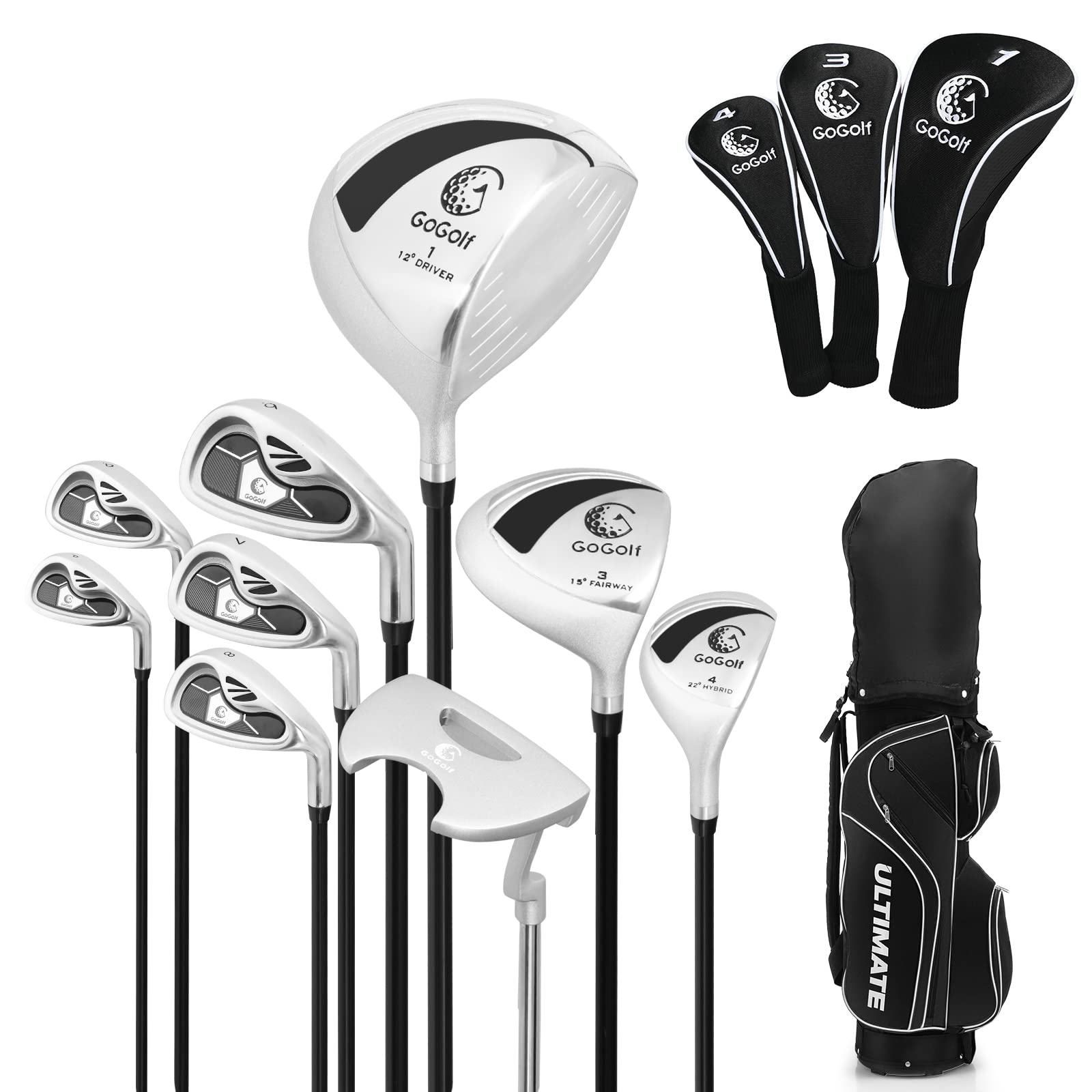 GYMAX Complete Golf Club Set for Women, 14 PCS Right Hand Golf Set with #1 Driver & #3 Fairway & #4 Hybrid & #6/#7/#8/#9/#P Iron