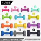 LIONSCOOL Neoprene Coated Dumbbell Weights (Purple 10lb Pair)