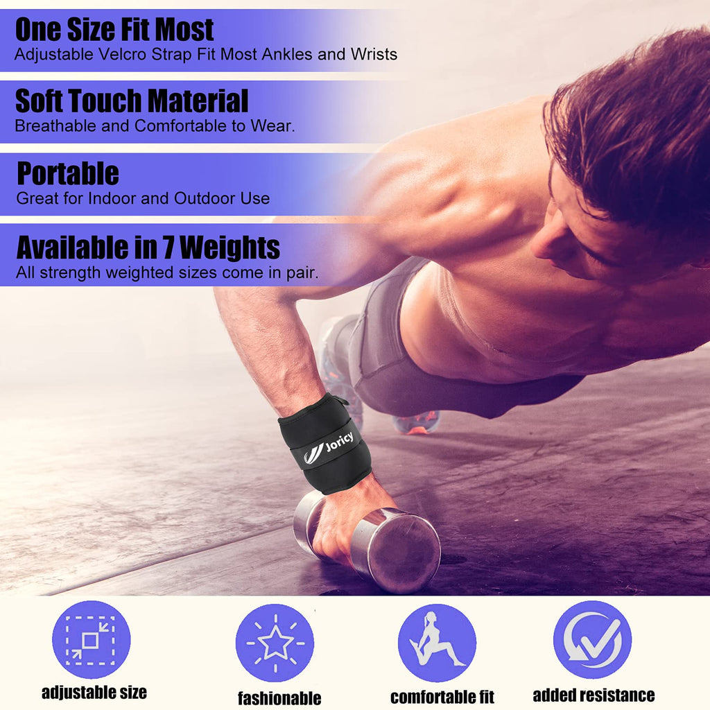 Ankle Weights, Wrist Leg Arm Weights For Women Men Kids Child With Adjustable Straps, Strength Training Weighted For Jogging, Ru