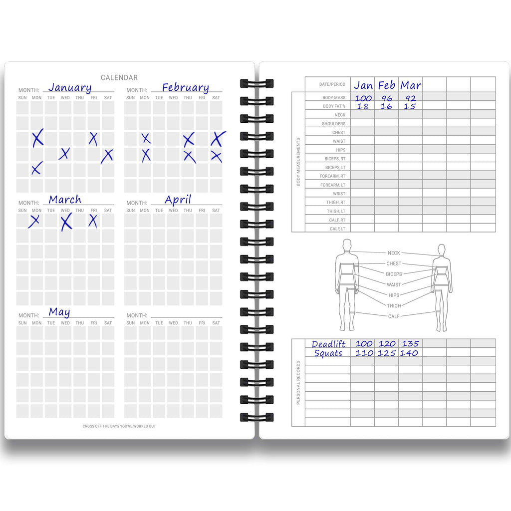 Fitness Journal & Workout Planner - Designed By Experts Gym Notebook, Workout Tracker, Exercise Log Book For Men Women - Red