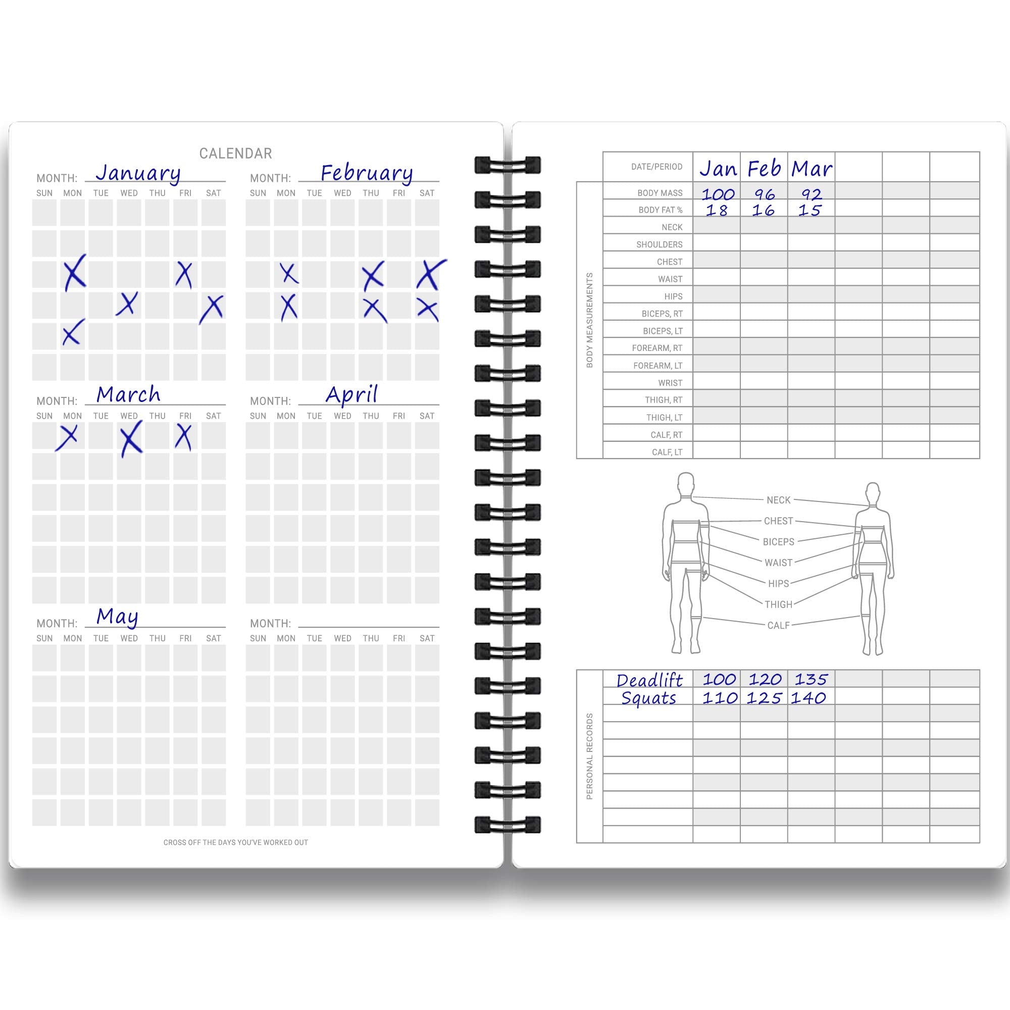 Fitness Journal & Workout Planner - Designed By Experts Gym Notebook, Workout Tracker, Exercise Log Book For Men Women - Red