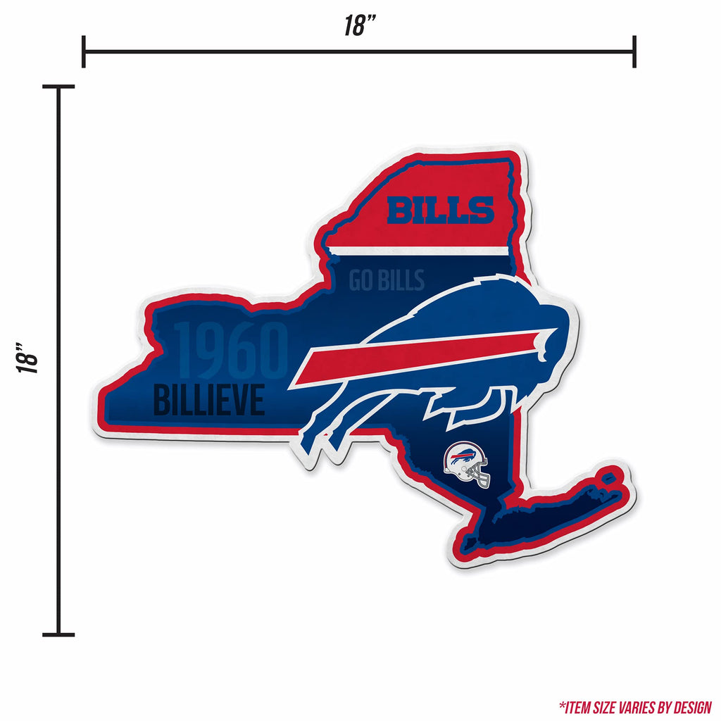Rico Industries Nfl Football Buffalo Bills State Shape Shape Cut Pennant - Home And Living Room D  Cor - Soft Felt Ez To Hang