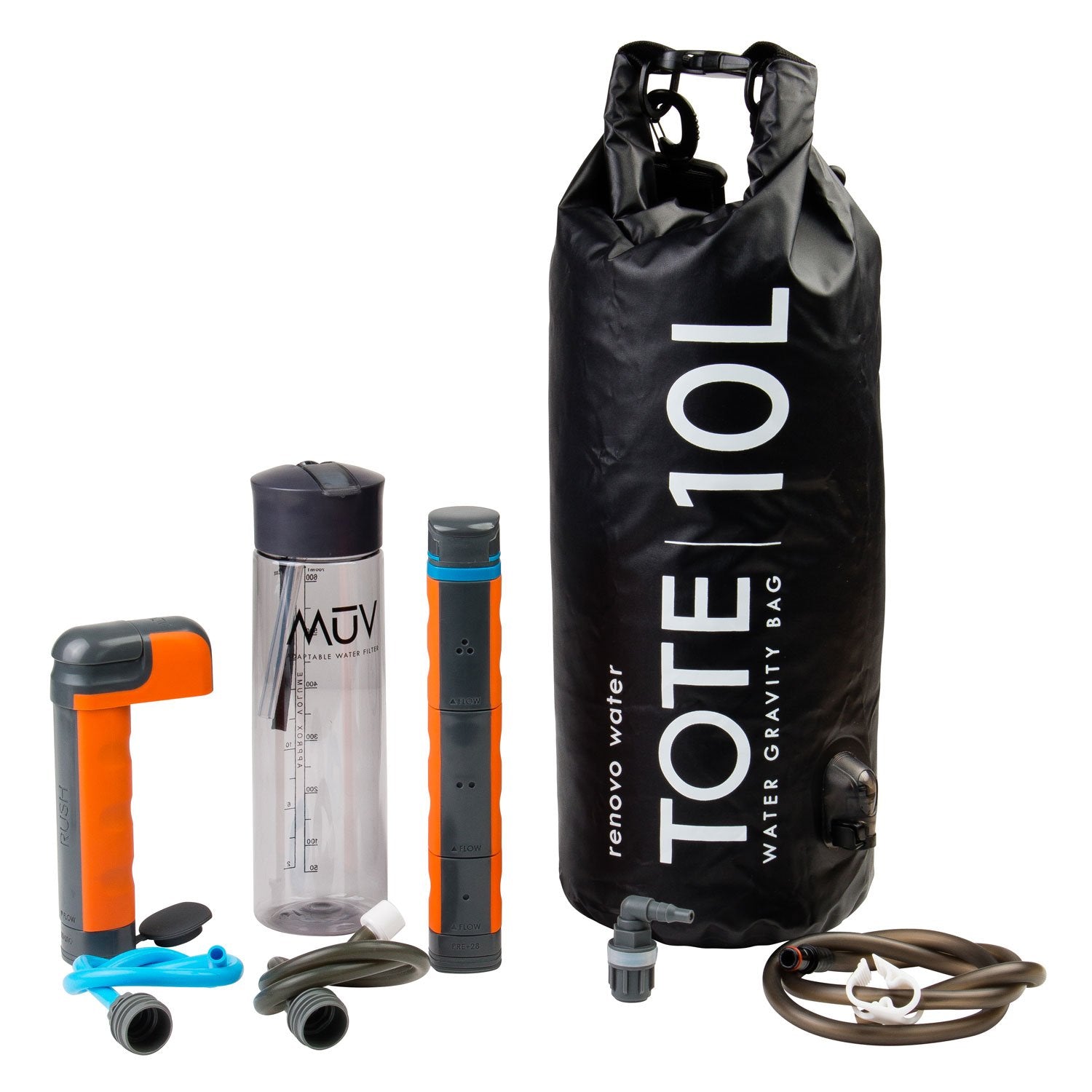 Renovo Water Muv Eclipse Survival Water Filter System - Blocks Chemicals, Bacteria, Viruses, And More - The Ultimate Survival Wa