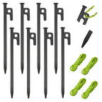 8 Pack Tent Stakes Heavy Duty Metal Tent Pegs For Camping Steel Tent Stakes 8 Inch Unbreakable And Inflexible