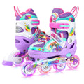 Unicorn Rainbow Inline Skates for Girls Teens Womans,4-Pejiijar Roller Skates for Girls Ages 6-8-12 w/Luminous Wheels,Kids Adjus