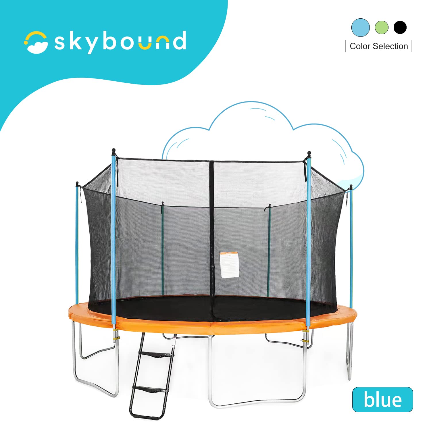 Skybound Universal Replacement Enclosure Poles And Hardware - Complete Set Of 6 Poles - Net Not Included - Blue