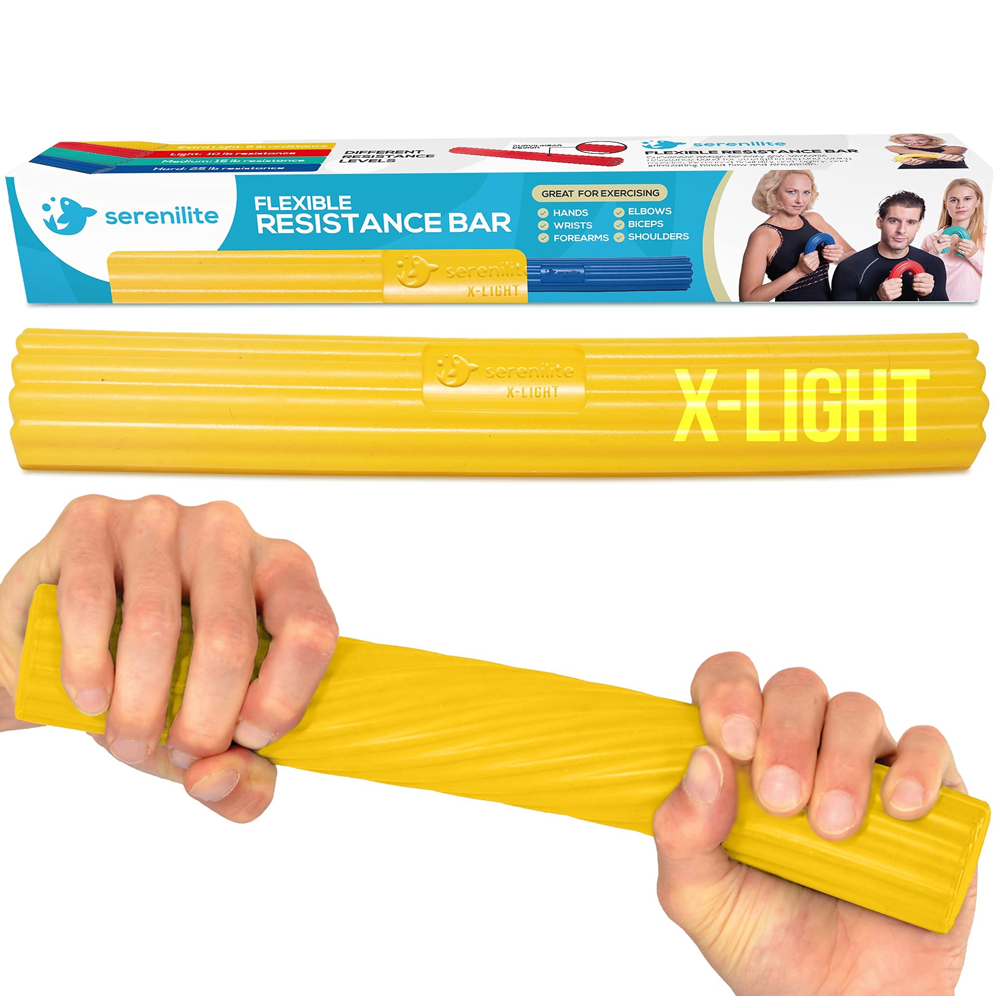 Serenilite Flexible Resistance Bar, Physical Therapy Equipment & Tennis Elbow Relief, Hand Therapy Equipment & Wrist Exerciser S