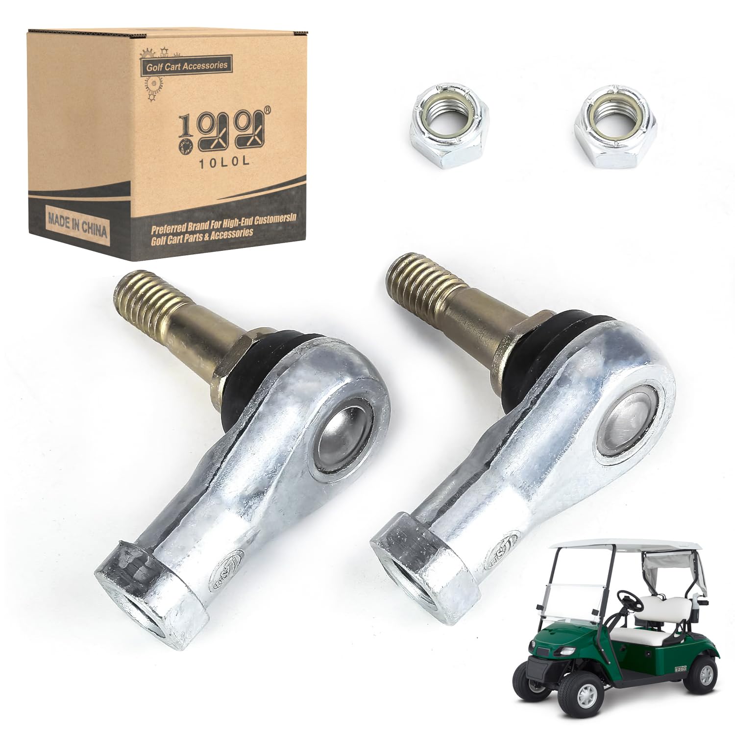 10L0L Golf Cart Tie Rod Ends Ball Joint Kit For Ezgo, (2 Pack) For Ezgo Txt Tie Rod End Fits For Ezgo Golf Cart Electric & Gas C