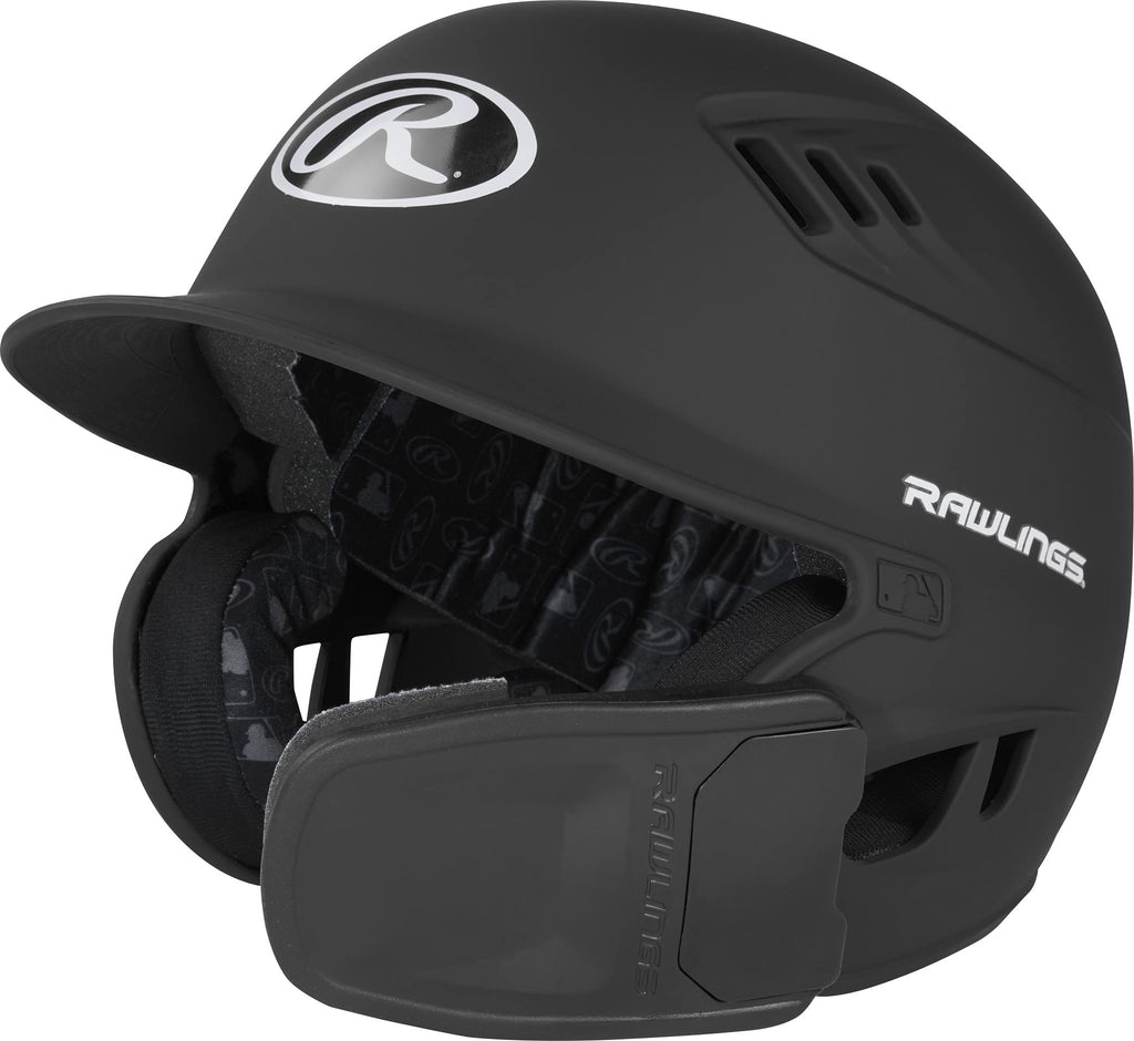 Rawlings  R16 Reversible Ext  Matte Batting Helmet  Reversible Face Guard  Junior  Matte Black