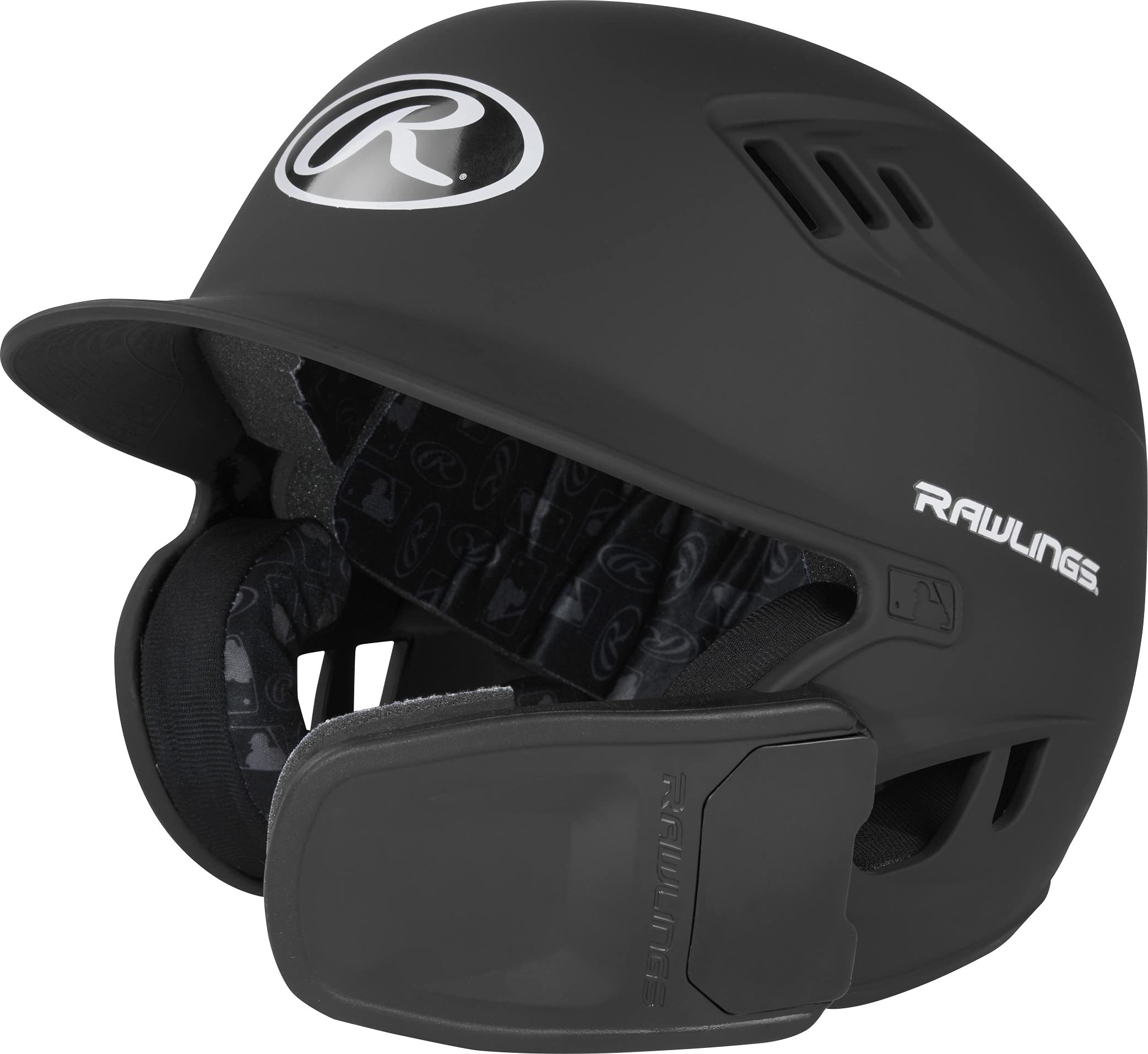 Rawlings  R16 Reversible Ext  Matte Batting Helmet  Reversible Face Guard  Junior  Matte Black