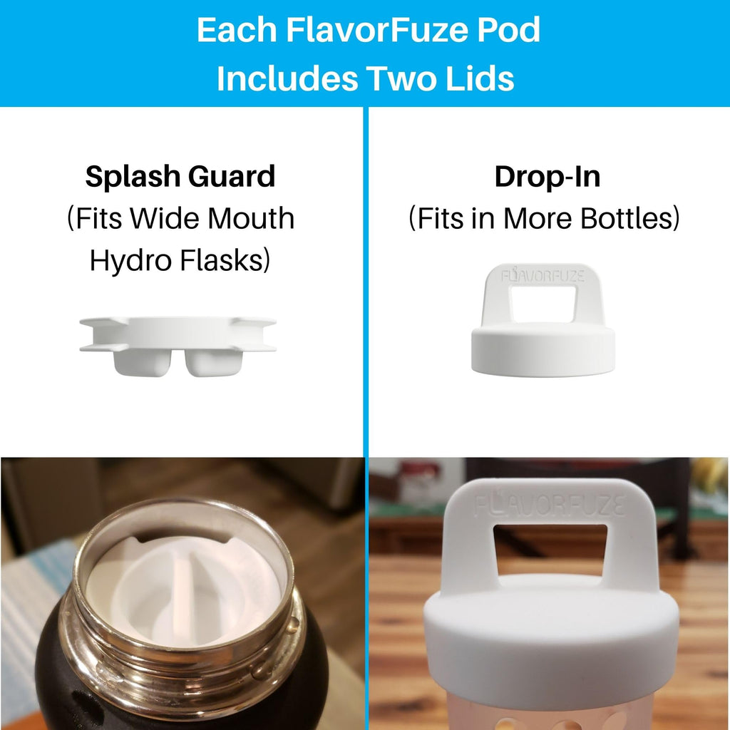 Flavorfuze Pod - Fruit Infuser Insert With Two Lids, Compatible With Hydro Flask, Iron Flask, Takeya, Thermoflask And Similar Wi