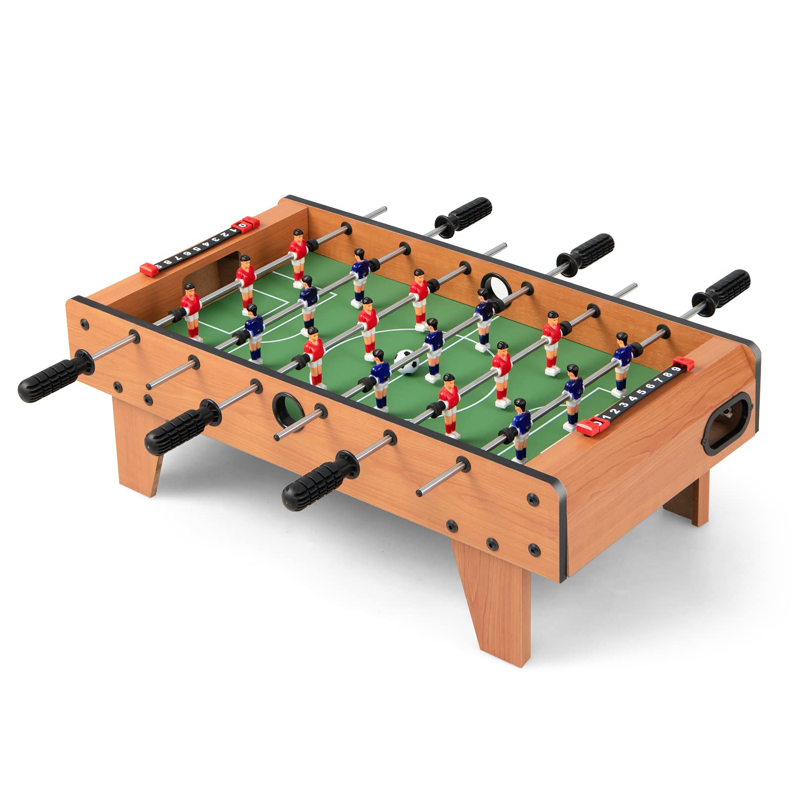 Giantex 27'' Foosball Table, Easily Assemble Wooden Soccer Game Table Top W/Footballs, Indoor Table Soccer Set For Arcades, Game