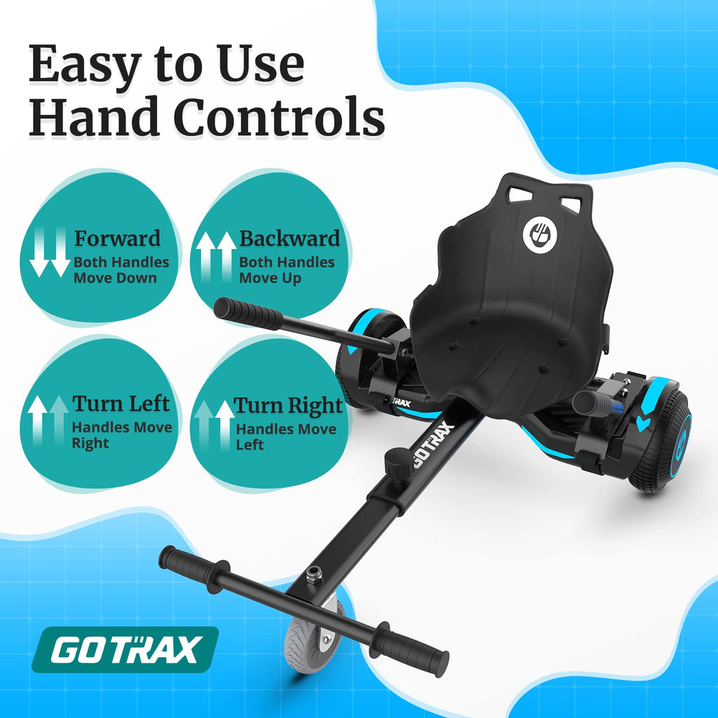 Gotrax HoverflyKart Seat Attachment Accessory for 6.5 8 8.5 10 Self Balancing Scooter, Adjustable Frame Length and Handlebar Con