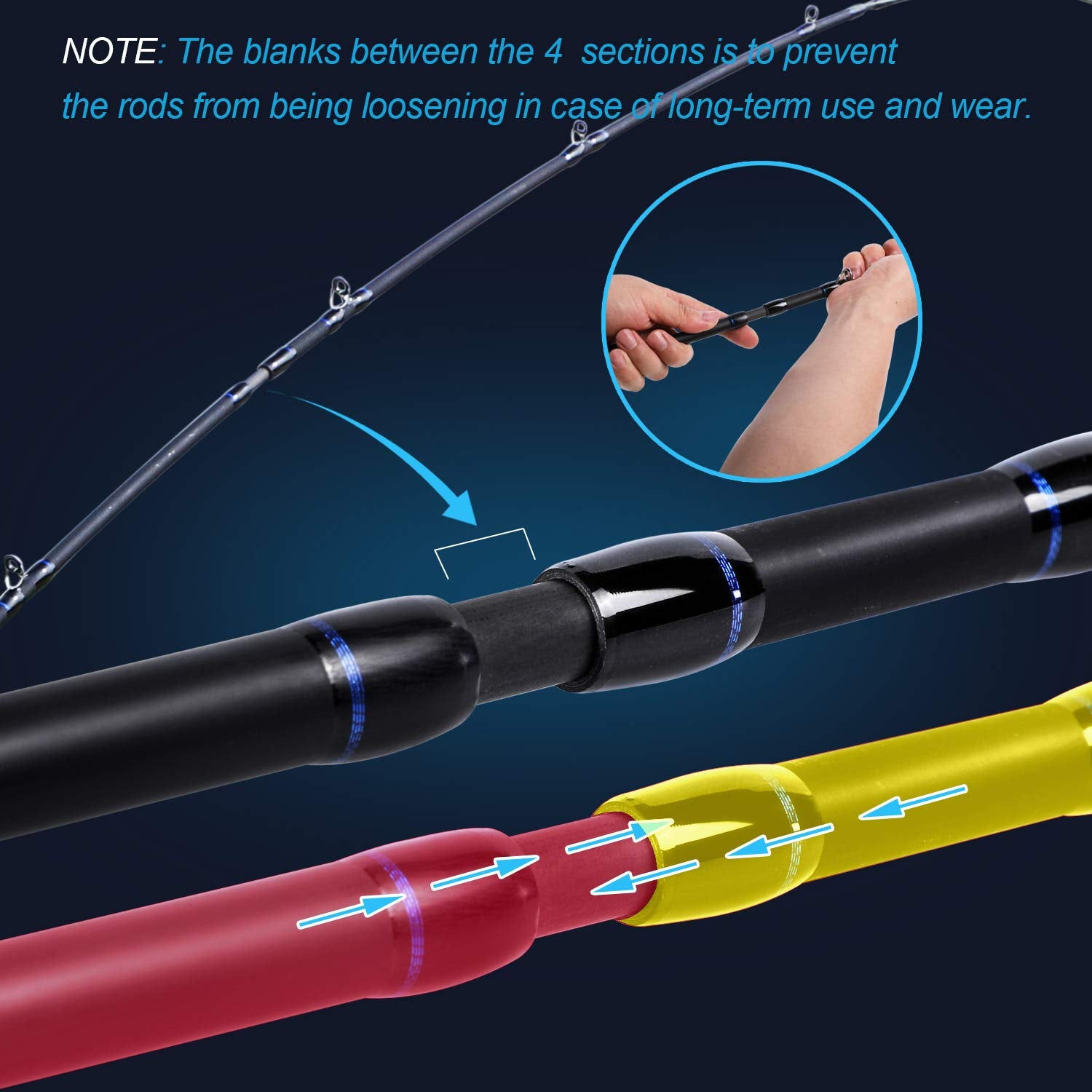 Sougayilang Ultralight Fishing Rod Reel Combos Portable Light Weight High Carbon 4 Pc Travel Fishing Pole Fishing Reel -2.1M/6.8